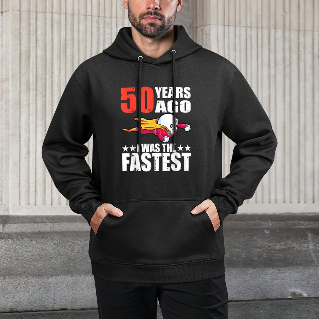50 Years Ago I Was The Fastest 50th Birthday Sperm Cotton-Polyester Blend Hoodie