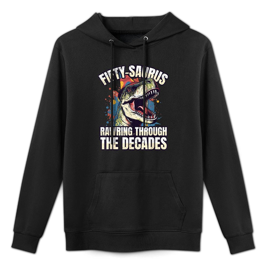 T-Rex 50th Birthday Age 50 Year Old Dinosaur 50th Birthday Customizable Surface Hoodie