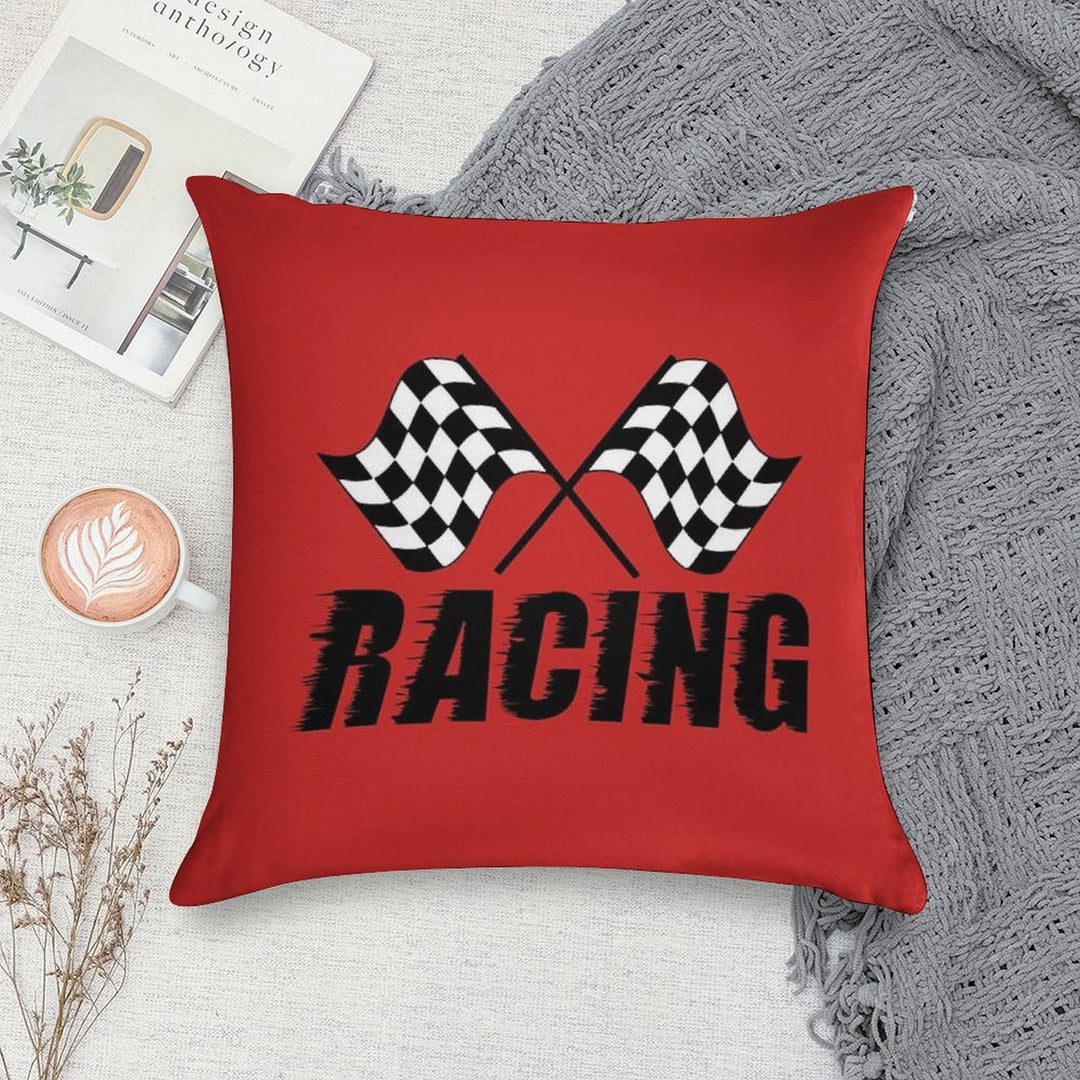 Racing Flags Checkered Flag Car Window Bumper Decal Soft Hidden Zipper Throw Pillow