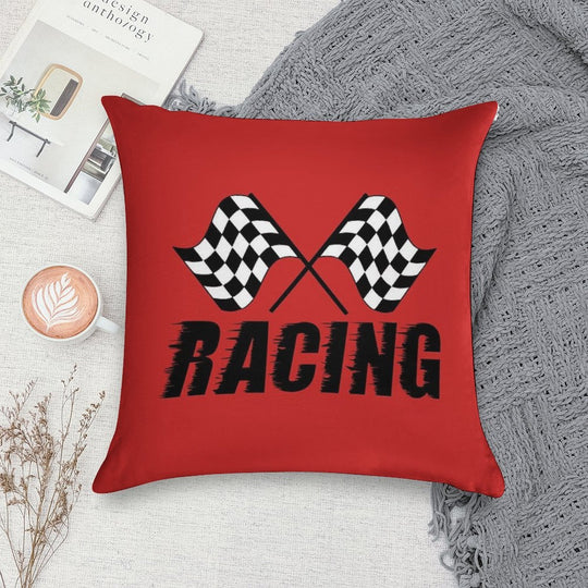 Racing Flags Checkered Flag Car Window Bumper Decal Soft Hidden Zipper Throw Pillow