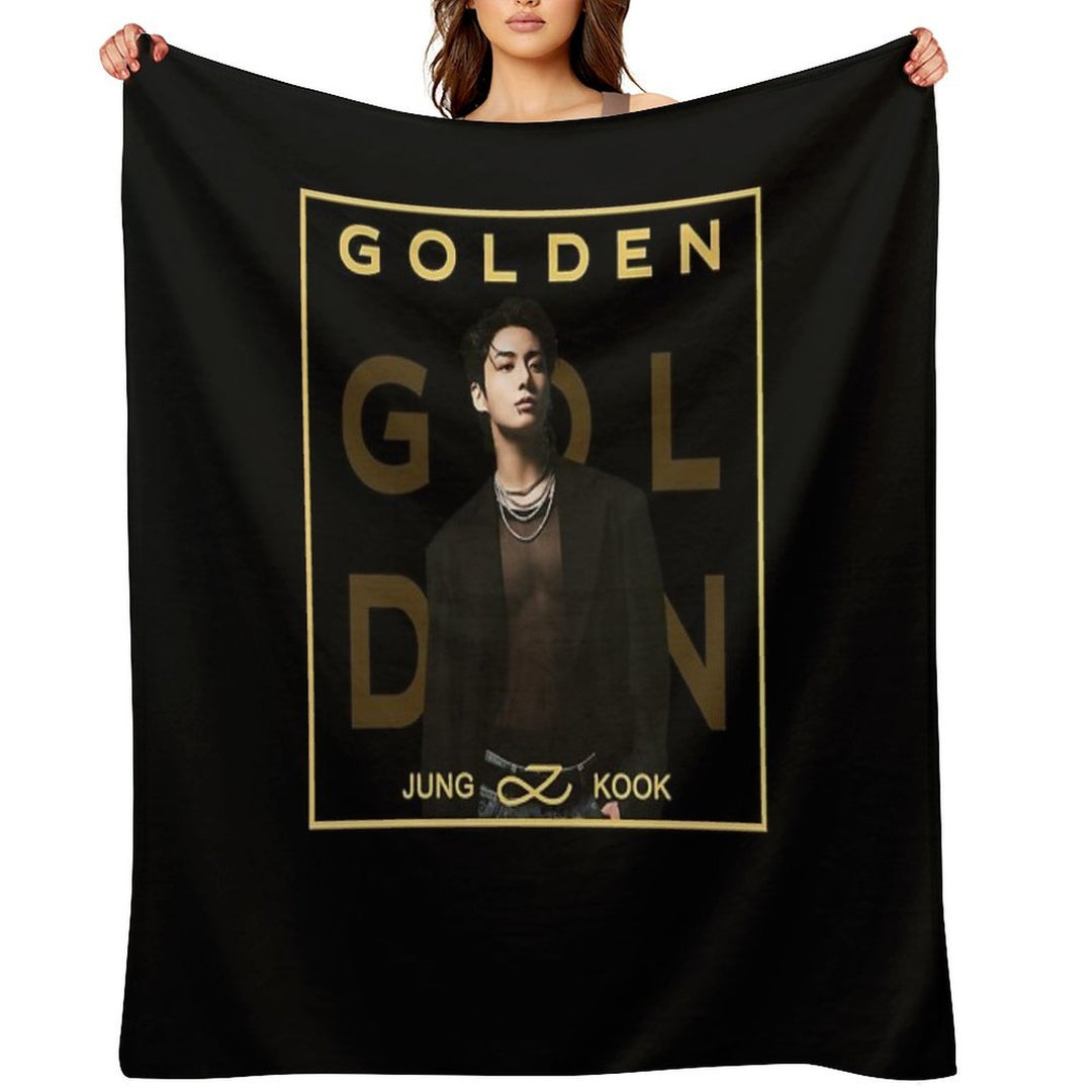 BTS Golden Jungkook Jung Kook Shrink-resistant Throw Blanket