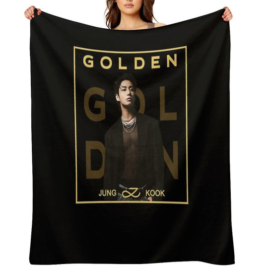 BTS Golden Jungkook Jung Kook Shrink-resistant Throw Blanket