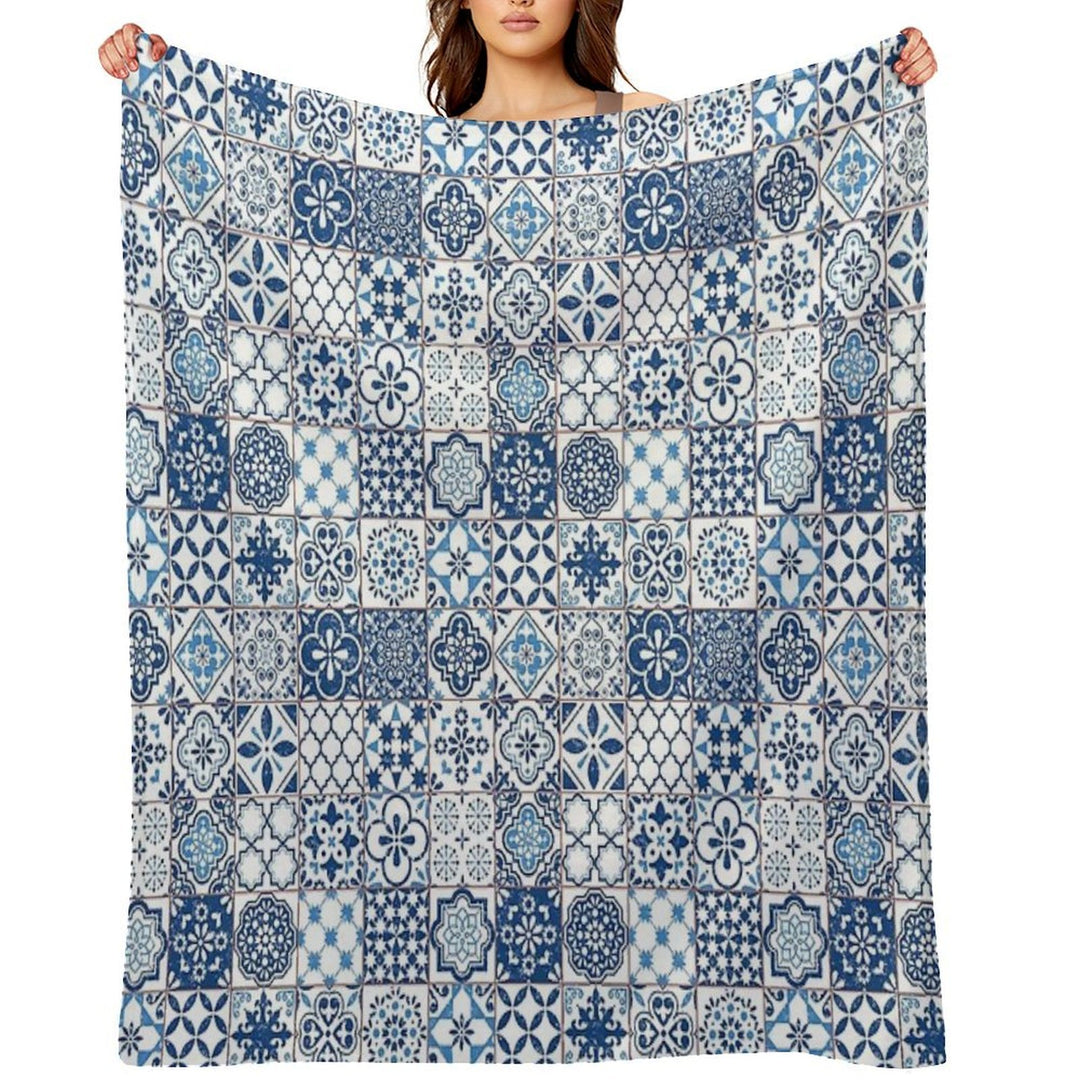 Portuguese Azulejos Durable Throw Blanket