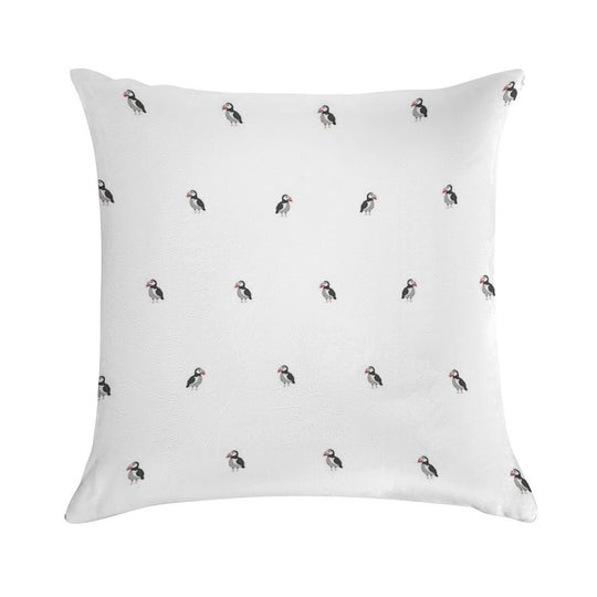 Atlantic Puffins Pattern Soft Skin-Friendly Throw Pillow