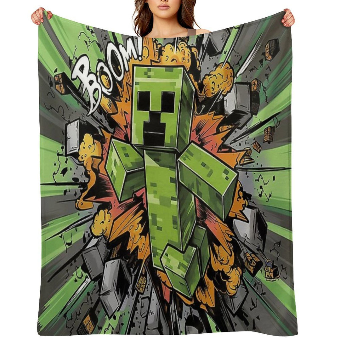 Creeper Explosion Lightweight Throw Blanket