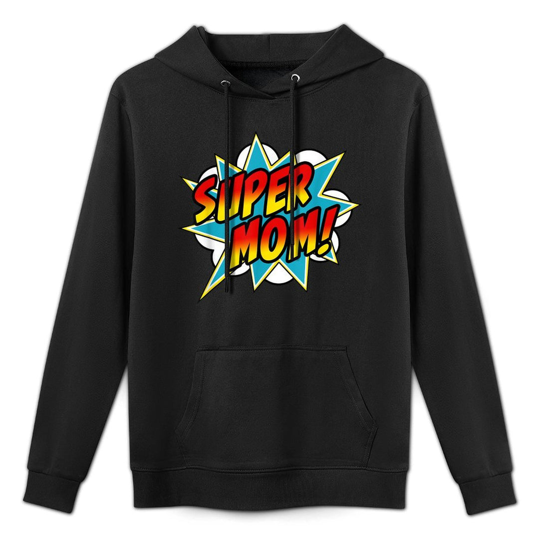 Super Mom Comic Book Superhero Mother's Day Machine Washable Hoodie