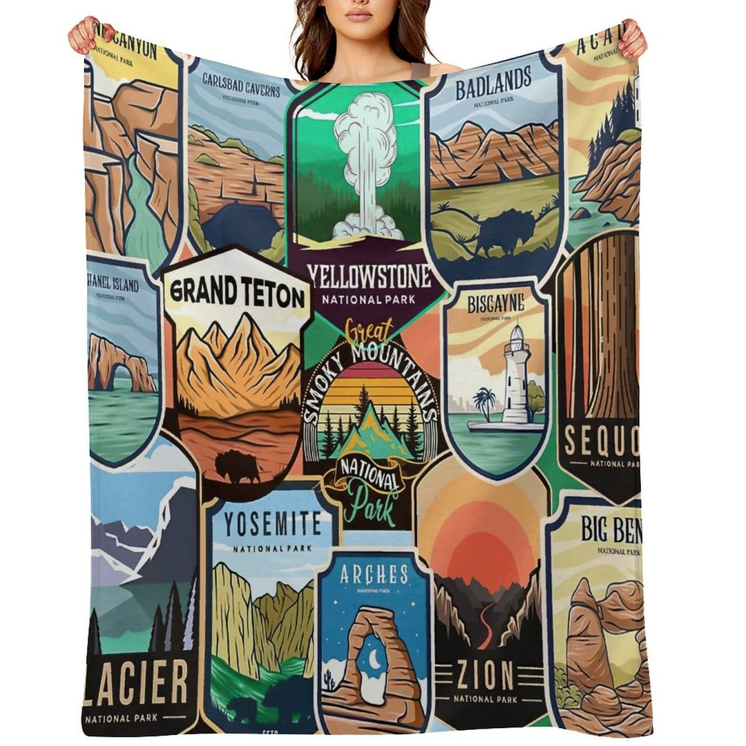 National Parks Logo Design Versatility Throw Blanket
