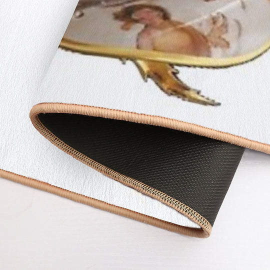 Art History Collage Rose with Tiger Leaves  Pet-Safe Bath Mat