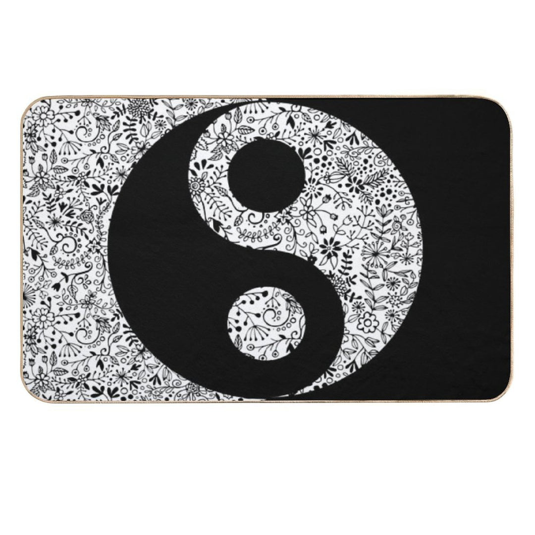 Floral YinYang  Multi-Purpose Bath Mat
