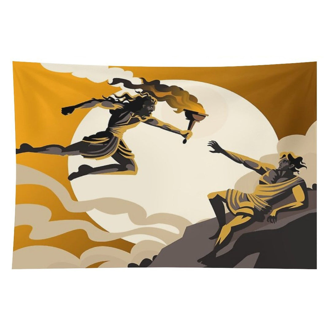 Prometheus Stealing Fire Greek Mythology Tapestry