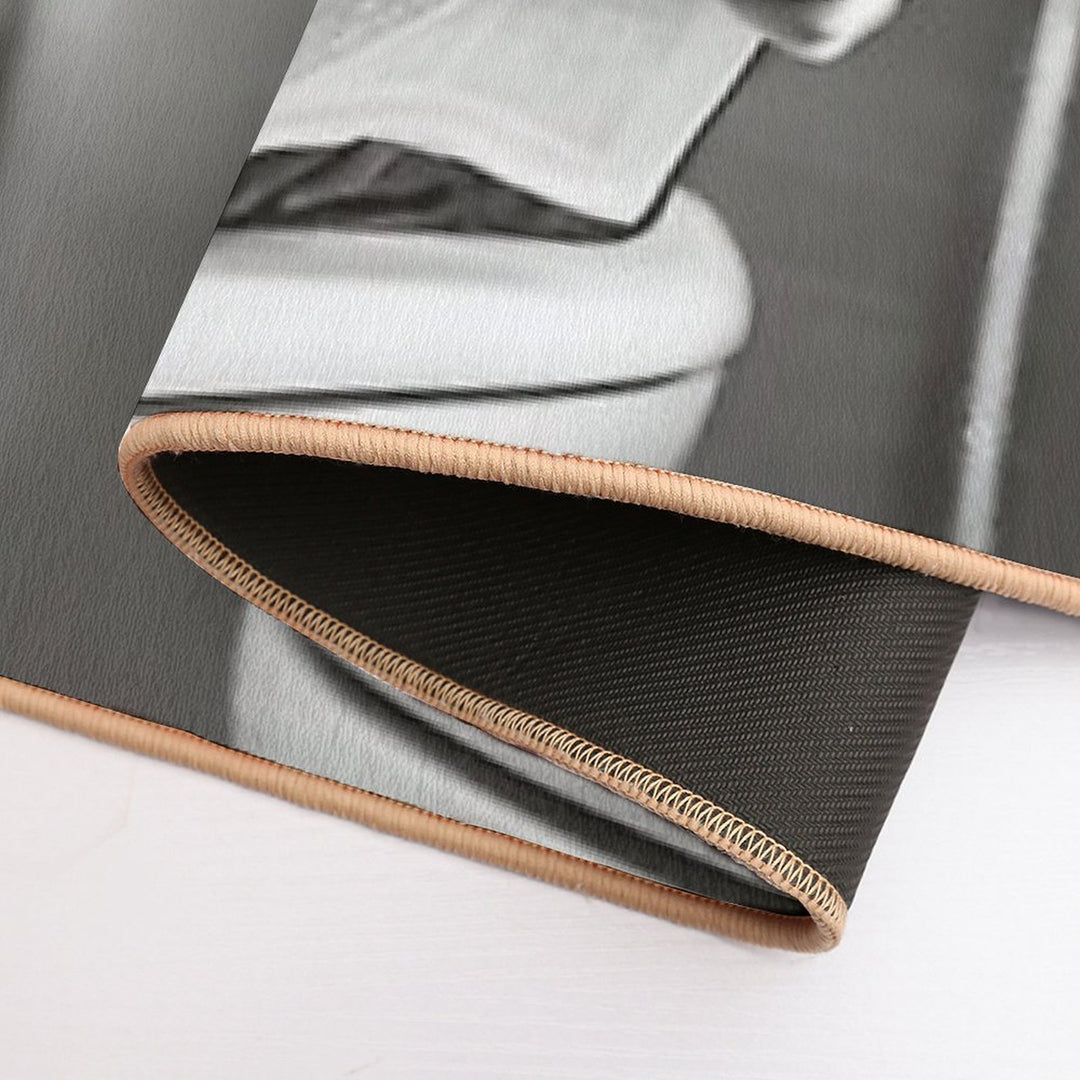 Guinea Pig Sitting on The Toilet Art  Fade-Resistant Bath Mat