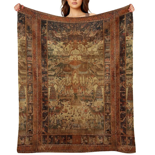 Buddhist Taima Mandala 46 Anti-pilling Throw Blanket