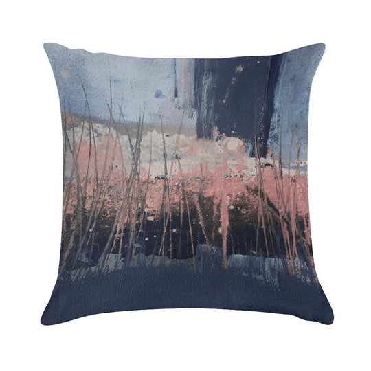 Pink Navy Abstract Soft Fade-Resistant Throw Pillow