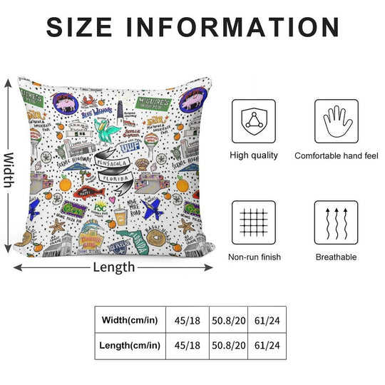 Pensacola Florida Soft Skin-Friendly Throw Pillow