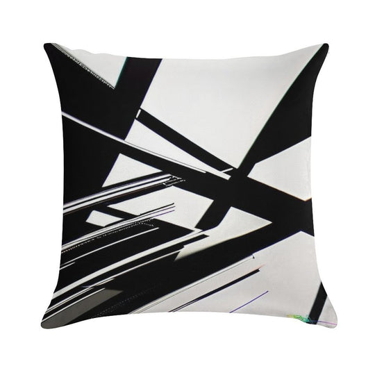 Abstract Geometric Black And White 77 Soft Washable Throw Pillow