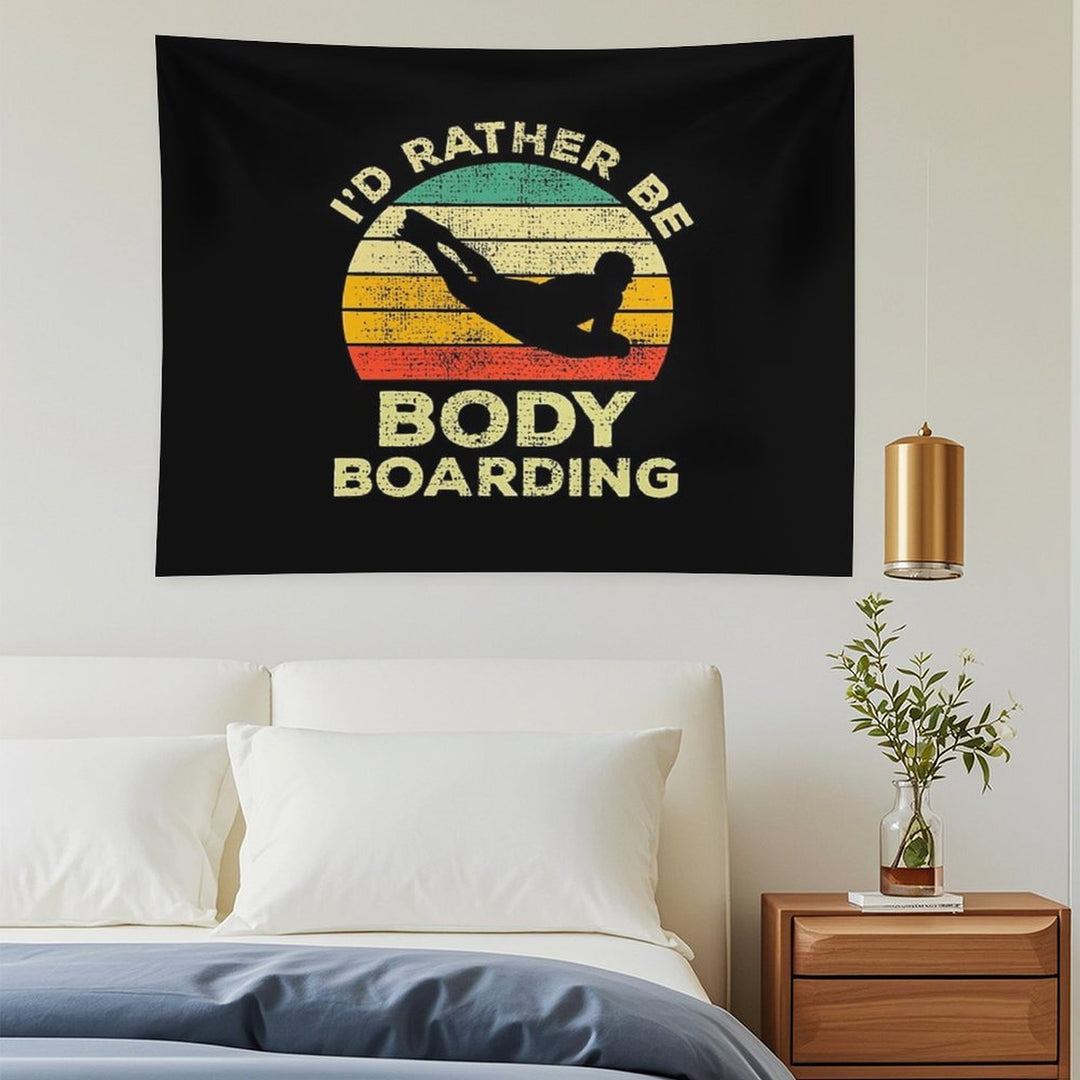 I’d Rather Be Body Boarding Bodyboarding Vintage Gift For Body Boarders Tapestry