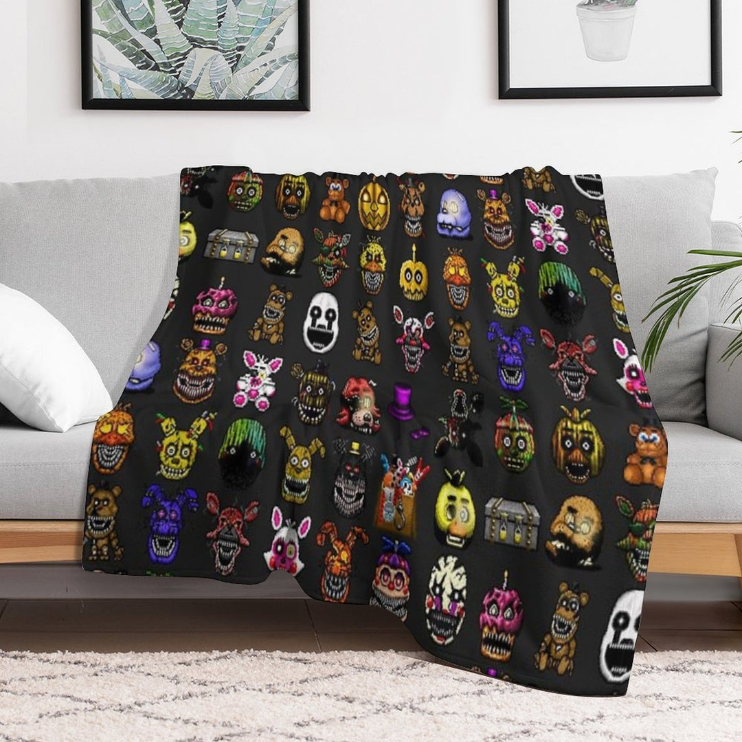 Five Nights at Freddy's - Pixel Art - Multiple Characters New Set Versatility Throw Blanket