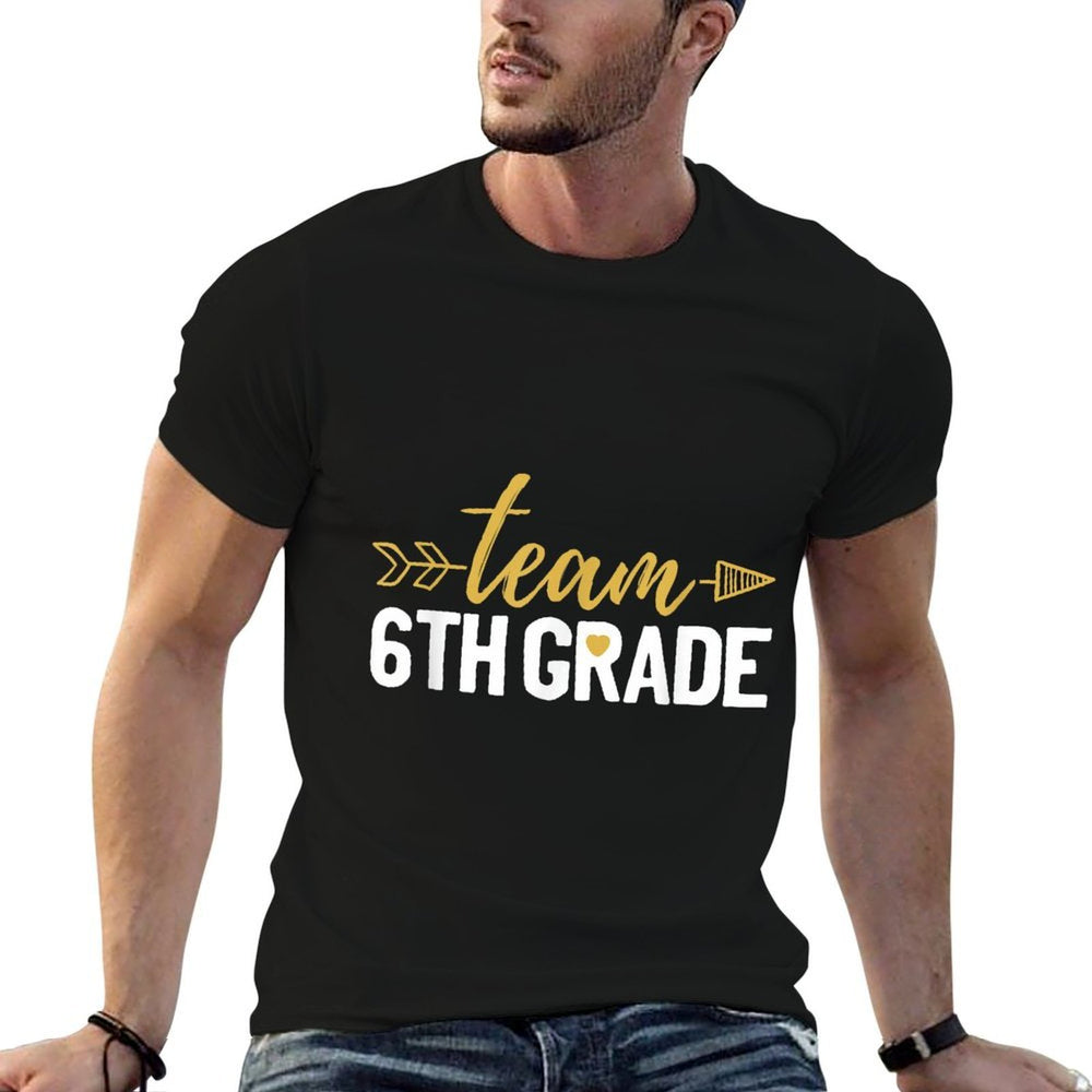 Team 6th Grade Hello Sixth Grade Crew Squad Teacher Kids  Heathered Texture T-Shirt