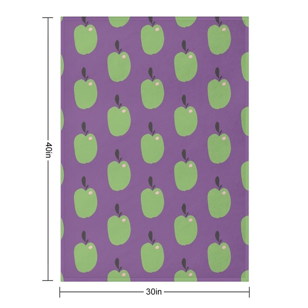Green Apples  Edible Garden  Abstract Fruit Pattern Anti-pilling Throw Blanket