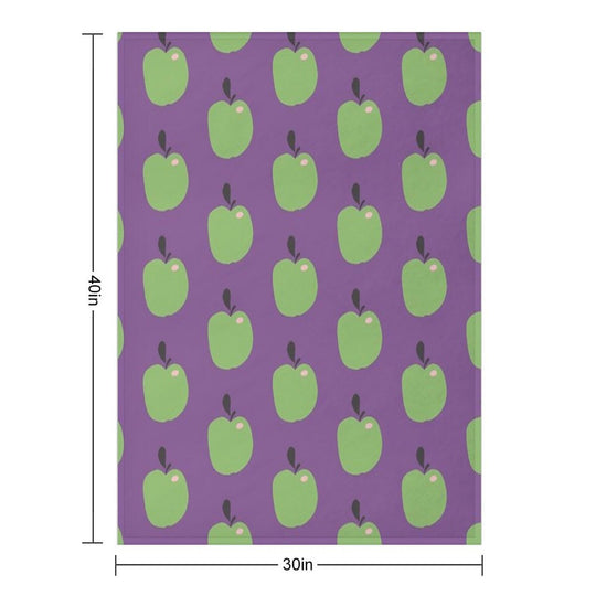 Green Apples  Edible Garden  Abstract Fruit Pattern Anti-pilling Throw Blanket