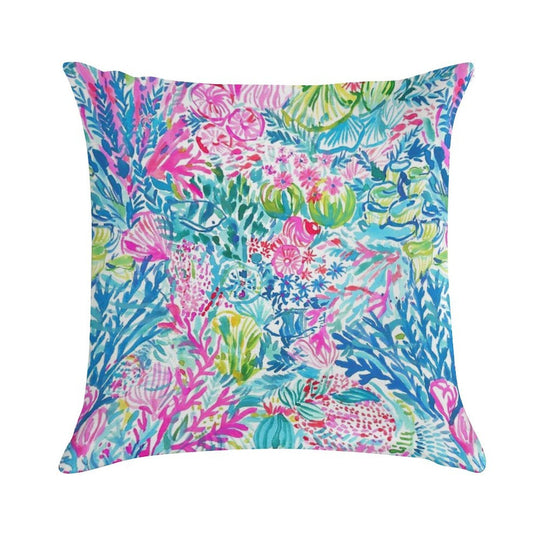 Summer Lily Ocean Holidays Soft Shrink-Resistant Throw Pillow