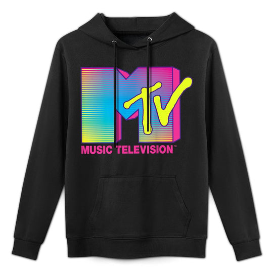 MTV Logo Fluorescent Colors Retro Design All-Day Comfort Hoodie