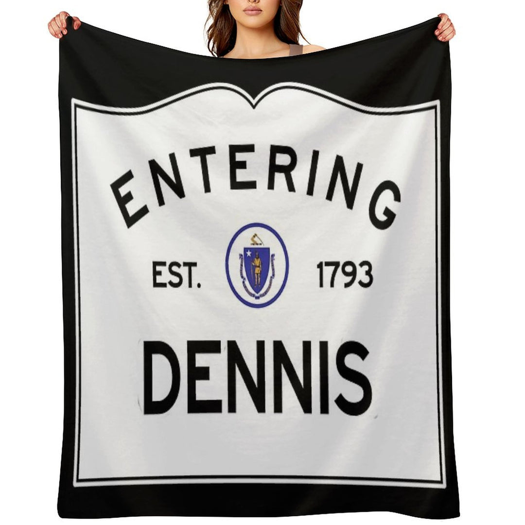 Entering Dennis - Commonwealth of Massachusetts Road Sign Lightweight Throw Blanket
