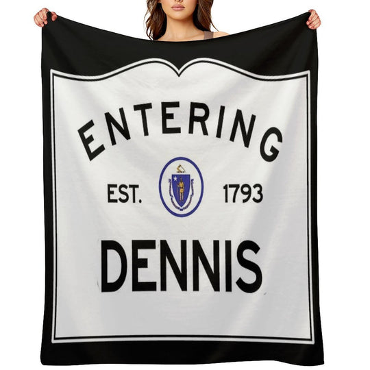 Entering Dennis - Commonwealth of Massachusetts Road Sign Lightweight Throw Blanket