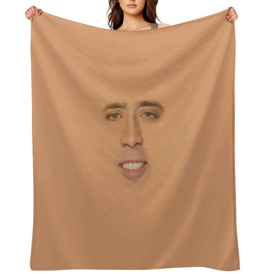 Nicolas Cage Full Face Velvety-soft Throw Blanket