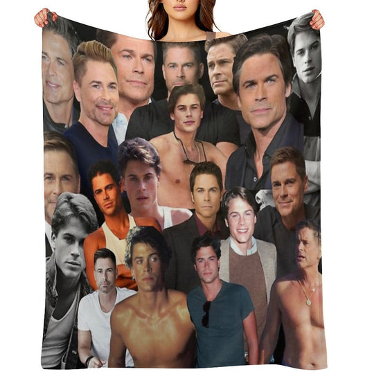 Rob Lowe Photo Collage Plush Throw Blanket