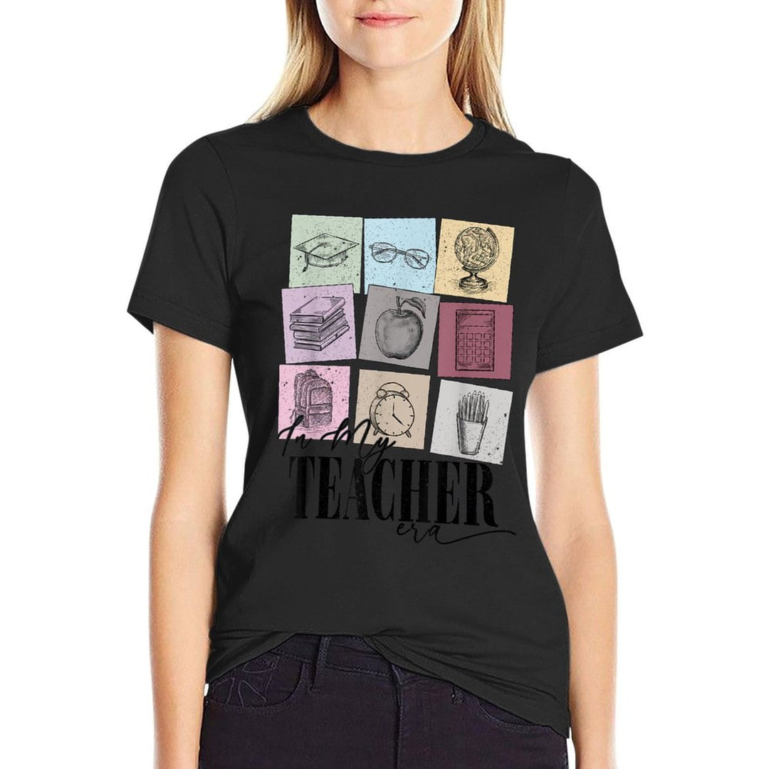 In My Teacher Era Back to School in My Teaching Era Pink  Oversized Silhouette T-Shirt