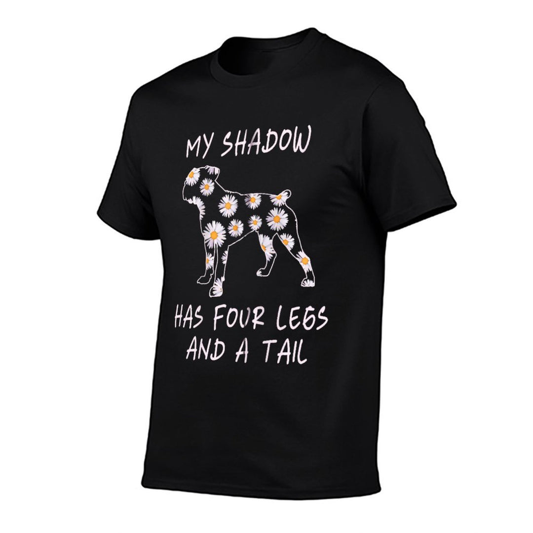 My Shadow Has Four Legs And A Tail Boxer Dog Mom Flowers Zip  Breathable T-Shirt