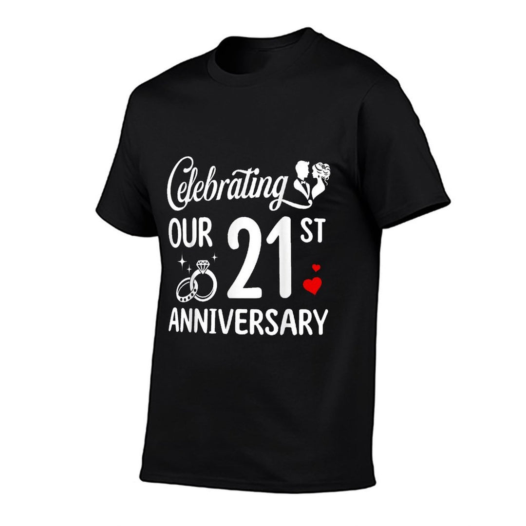 Celebrating Our 21st Wedding Anniversary Marriage 21 Years  Affordable Price T-Shirt