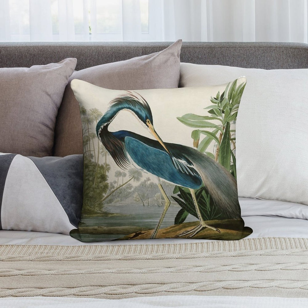 Louisiana Heron by John James Audubon Soft Ultra-Soft Texture Throw Pillow