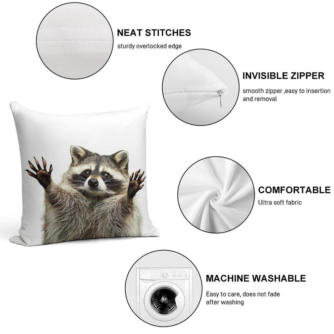 Racoon Soft Skin-Friendly Throw Pillow
