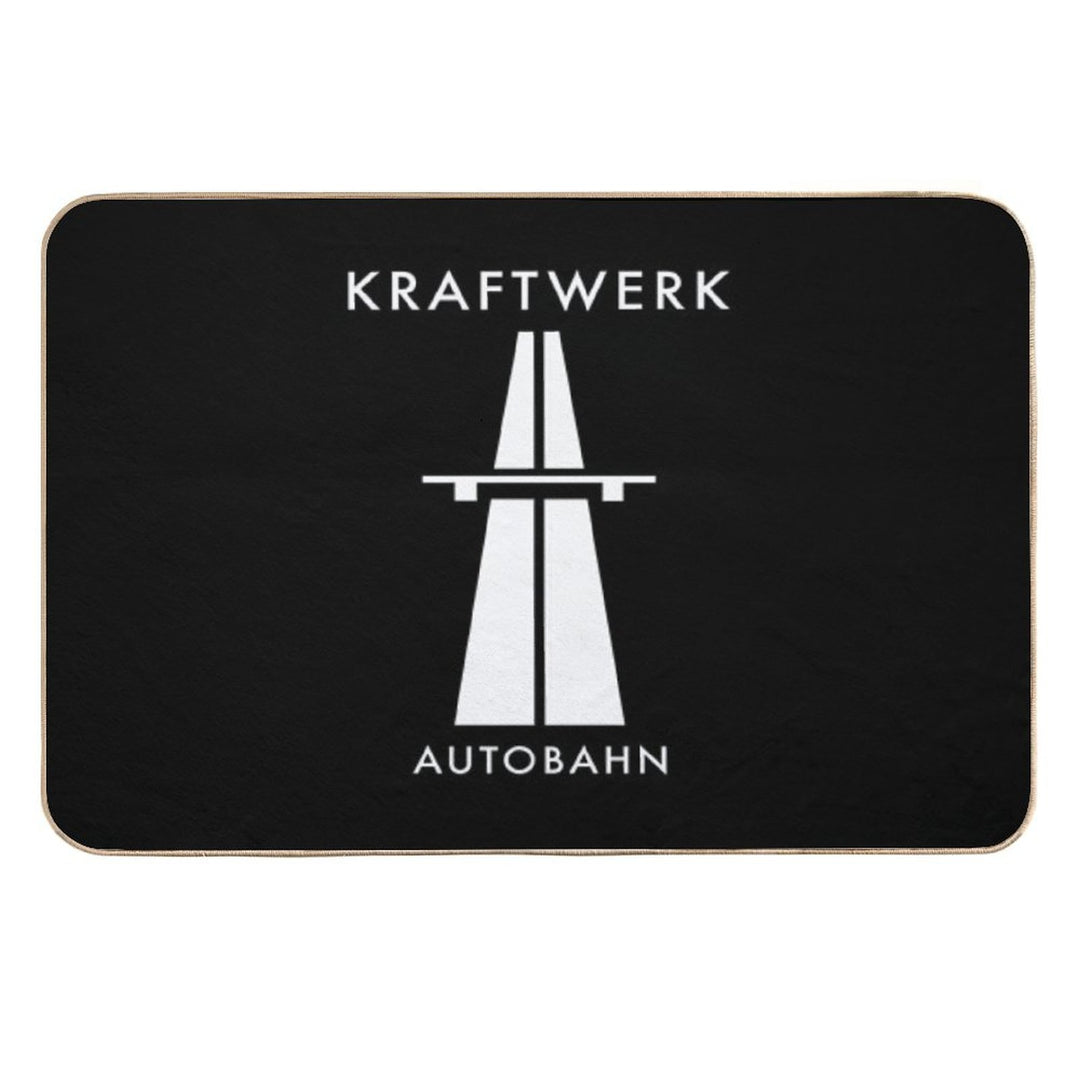 Kräftwërk Aütöbähn Shïrt Stïċkër Höödïë Mäsk  Anti-Trip Bath Mat