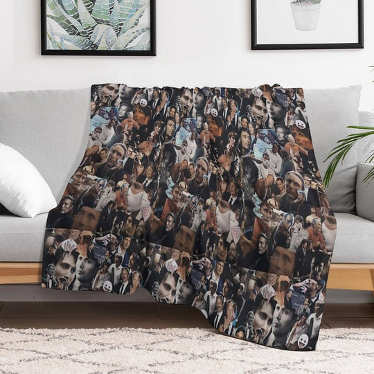 Mads Mikkelsen Collage Multi-functional Throw Blanket