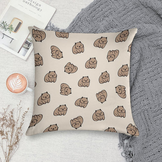 Wombat Soft Hidden Zipper Throw Pillow