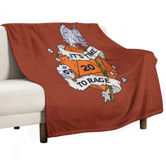 Tabletop RPG Barbarian - It's Time To Rage Premium Throw Blanket