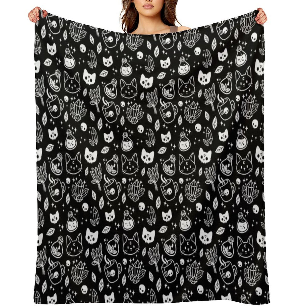 Herb Witch  Black And White  Nikury Gift-ready Throw Blanket