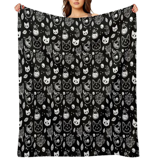 Herb Witch  Black And White  Nikury Gift-ready Throw Blanket