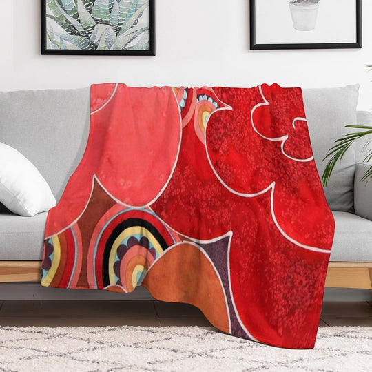 Abstract Flowers Compact Throw Blanket