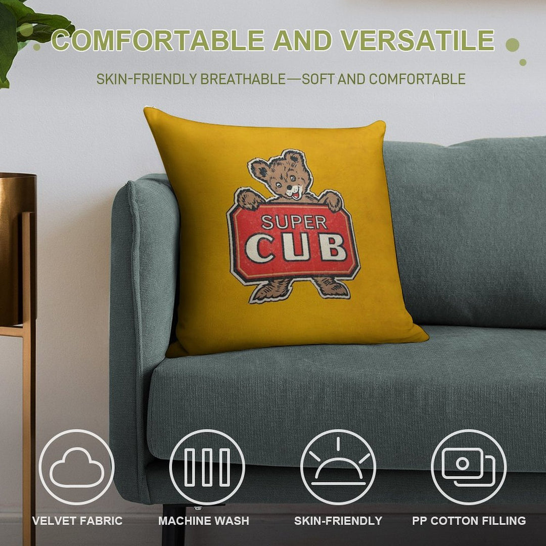 Super Cub Soft Skin-Friendly Throw Pillow