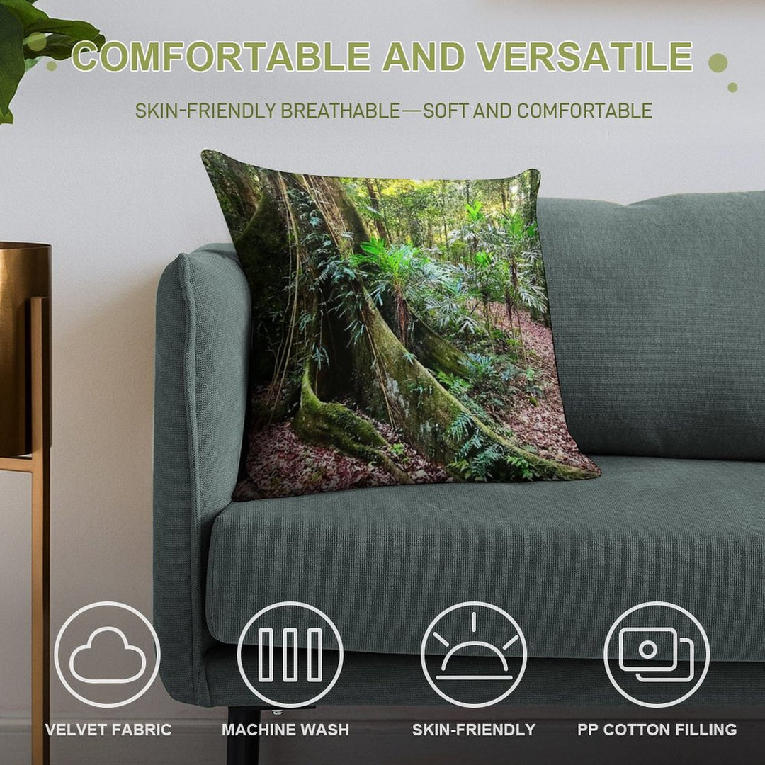 Exploring Rainforest Trees Soft Fade-Resistant Throw Pillow