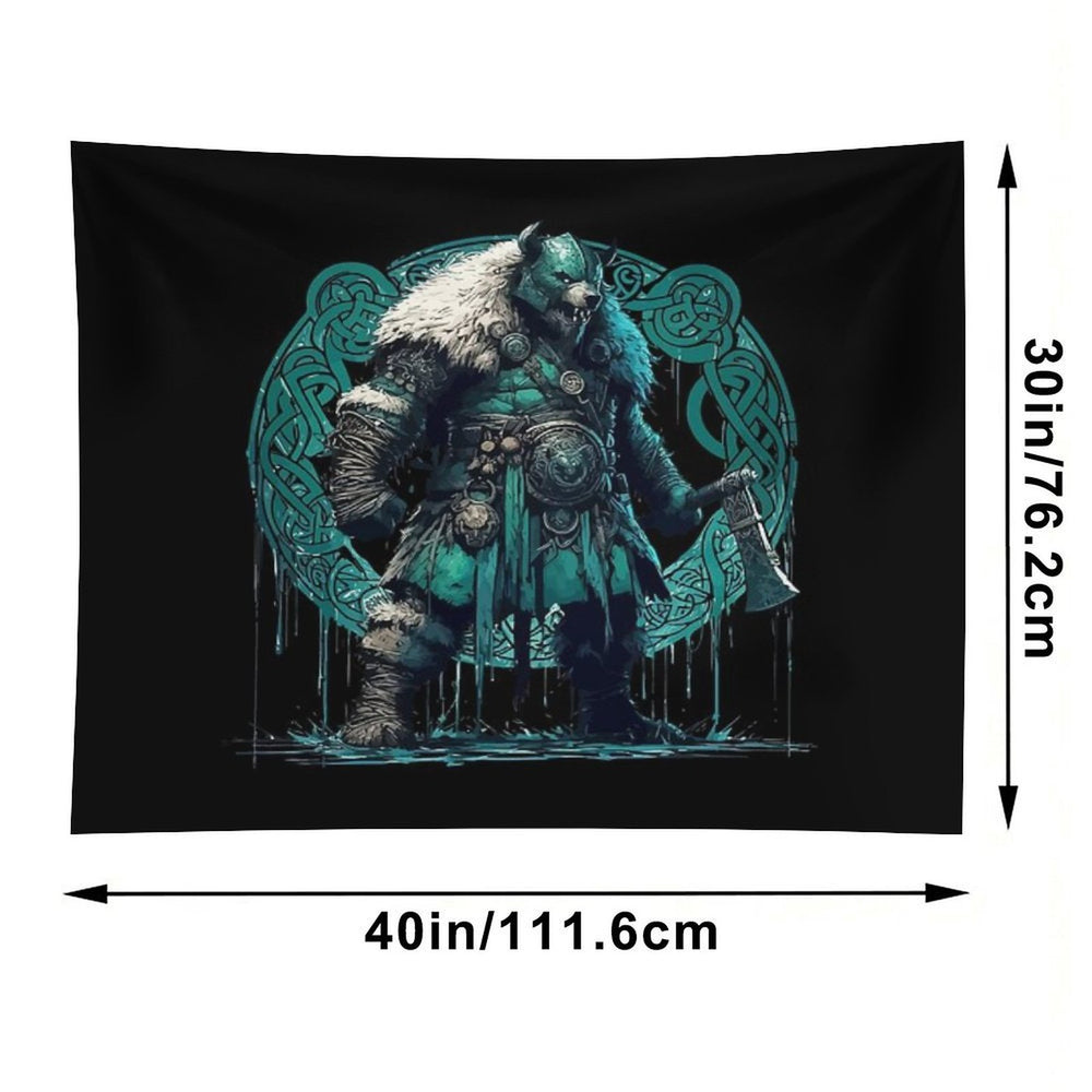 Viking Warrior Bear Knotwork Tapestry