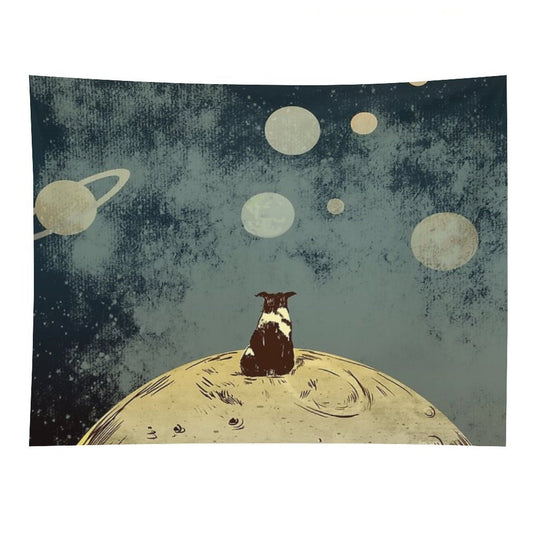 Endless Opportunities  - Dog Looking Into Space Tapestry