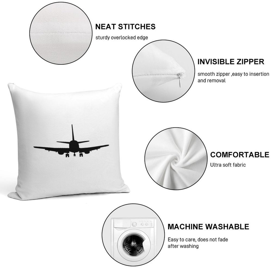 Plane Aviation Soft Reinforced Edging Throw Pillow