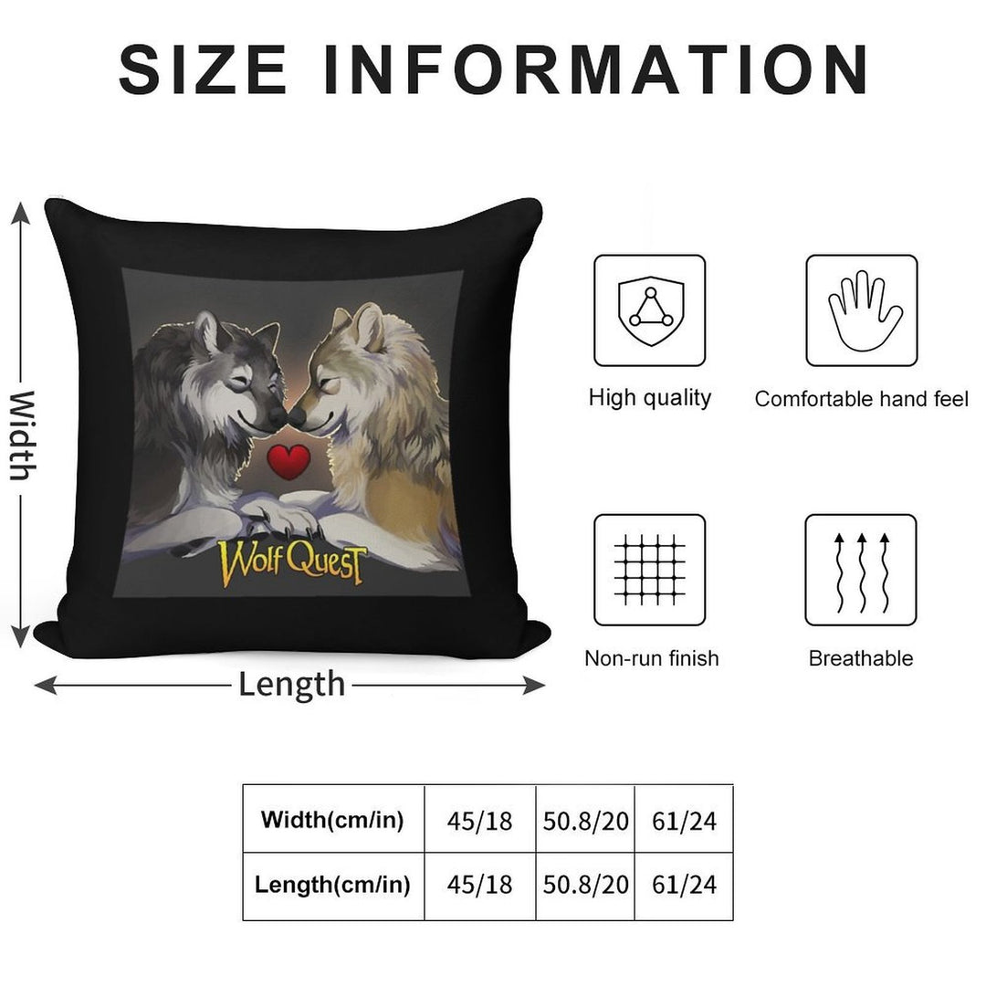 WolfQuest Soulmates Soft Durable Construction Throw Pillow