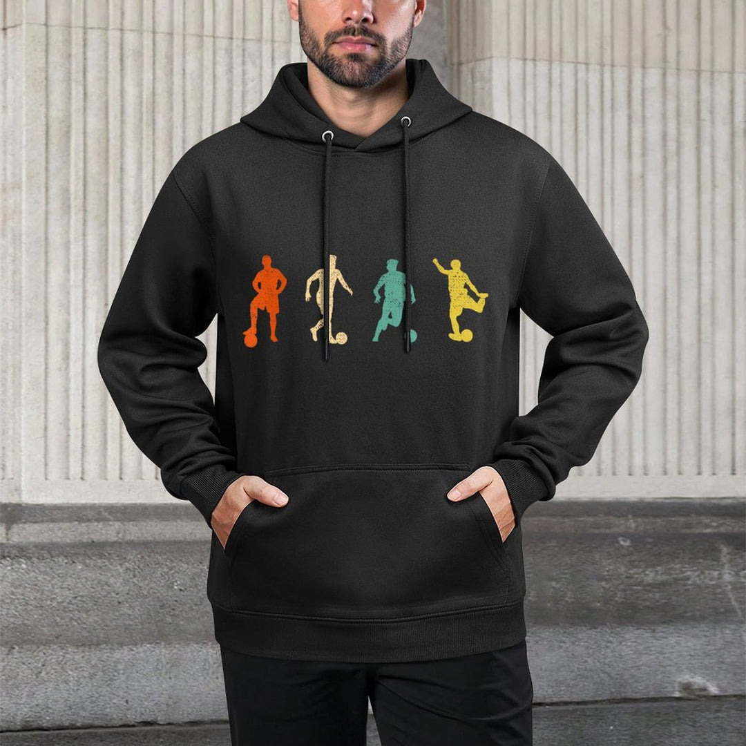 Vintage Soccer Graphic Design Futbol Football Soccer Player Relaxed Fit Hoodie