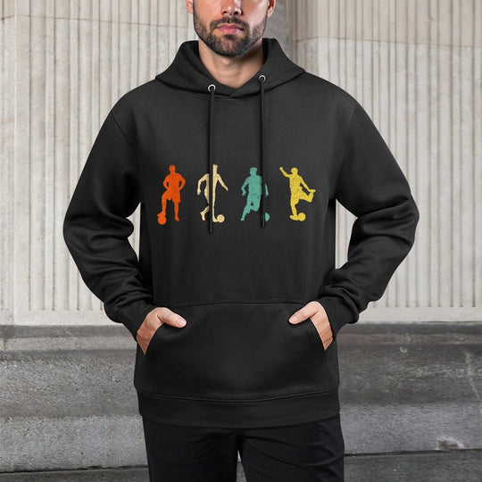Vintage Soccer Graphic Design Futbol Football Soccer Player Relaxed Fit Hoodie